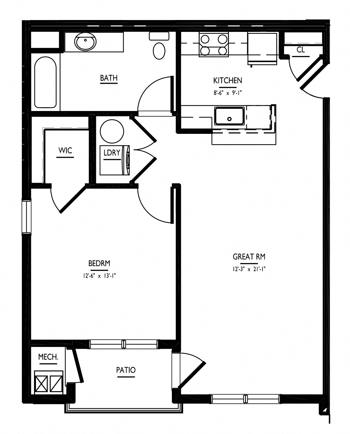 floorplan of apartment 3301
